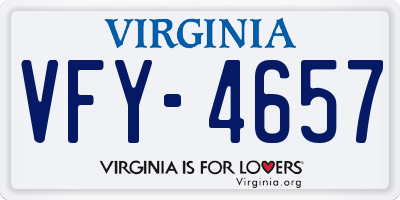 VA license plate VFY4657