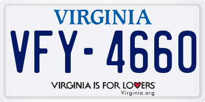VA license plate VFY4660