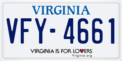 VA license plate VFY4661
