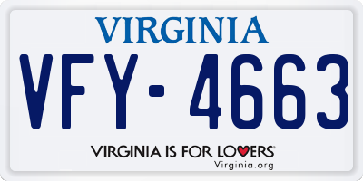 VA license plate VFY4663