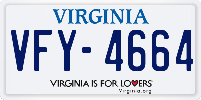 VA license plate VFY4664
