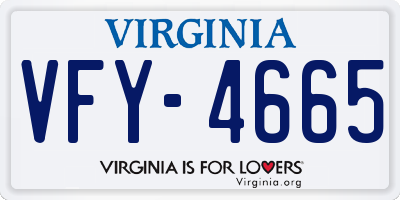 VA license plate VFY4665