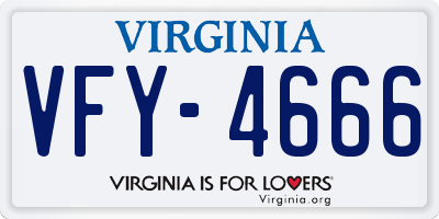 VA license plate VFY4666