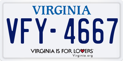 VA license plate VFY4667