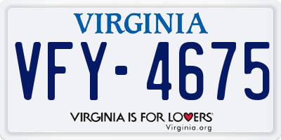 VA license plate VFY4675