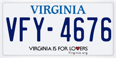 VA license plate VFY4676