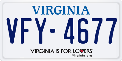 VA license plate VFY4677
