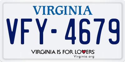 VA license plate VFY4679