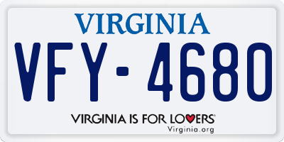VA license plate VFY4680