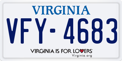 VA license plate VFY4683