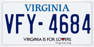 VA license plate VFY4684
