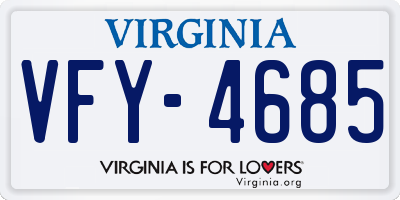 VA license plate VFY4685