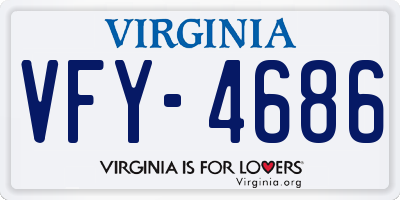 VA license plate VFY4686