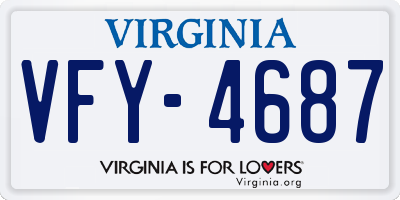 VA license plate VFY4687