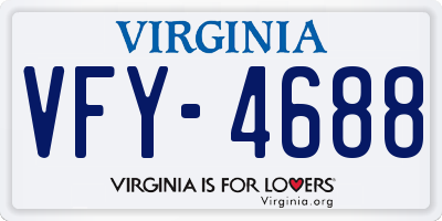 VA license plate VFY4688