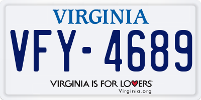VA license plate VFY4689