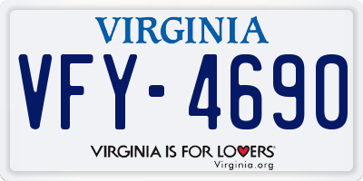 VA license plate VFY4690