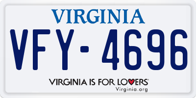 VA license plate VFY4696