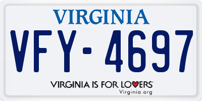 VA license plate VFY4697