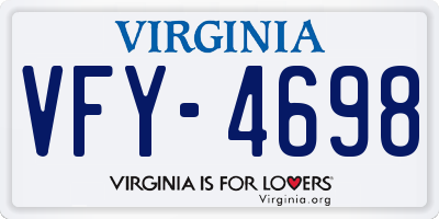 VA license plate VFY4698