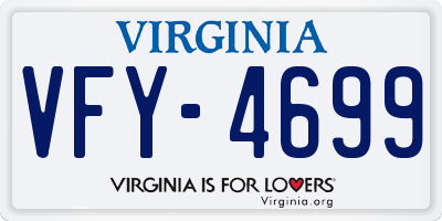 VA license plate VFY4699