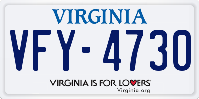 VA license plate VFY4730