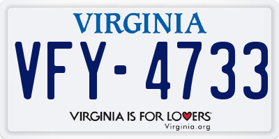 VA license plate VFY4733