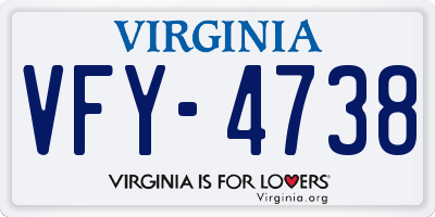 VA license plate VFY4738