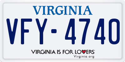 VA license plate VFY4740