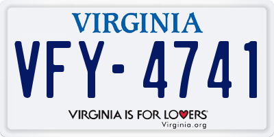 VA license plate VFY4741