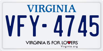 VA license plate VFY4745
