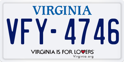 VA license plate VFY4746