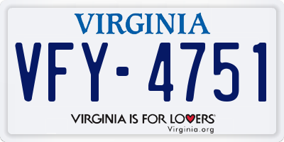 VA license plate VFY4751
