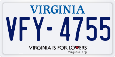 VA license plate VFY4755