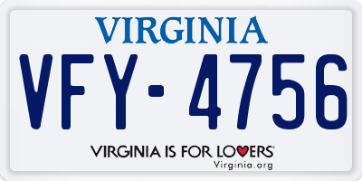 VA license plate VFY4756