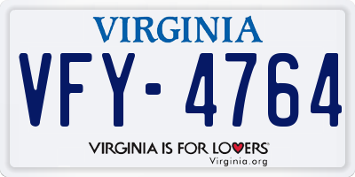 VA license plate VFY4764