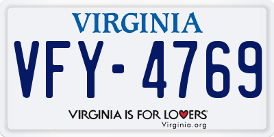 VA license plate VFY4769
