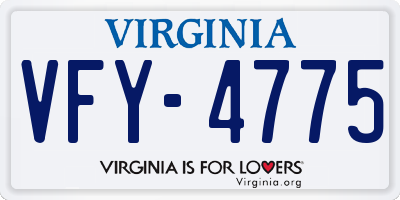 VA license plate VFY4775