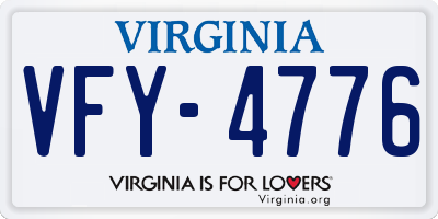 VA license plate VFY4776