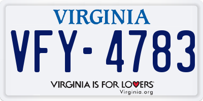 VA license plate VFY4783