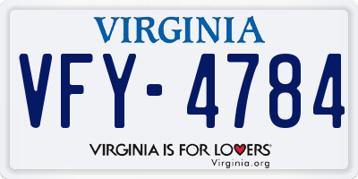 VA license plate VFY4784