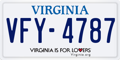 VA license plate VFY4787