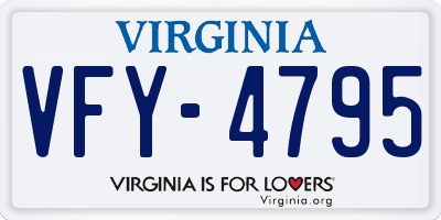 VA license plate VFY4795