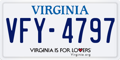 VA license plate VFY4797