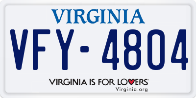 VA license plate VFY4804