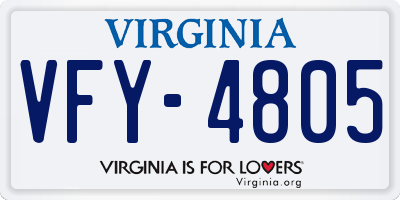 VA license plate VFY4805