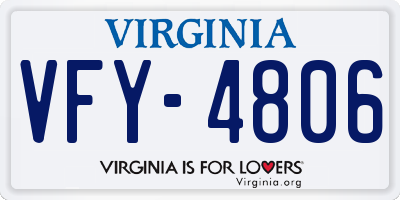 VA license plate VFY4806
