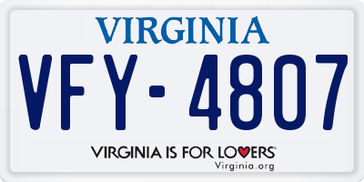 VA license plate VFY4807