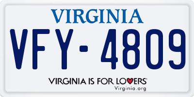 VA license plate VFY4809