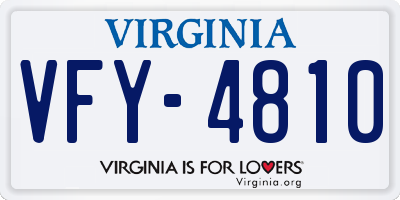 VA license plate VFY4810